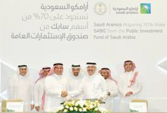 Saudi Aramco signs share purchase agreement to acquire 70% majority stake in SABIC from the Public Investment Fund of Saudi Arabia